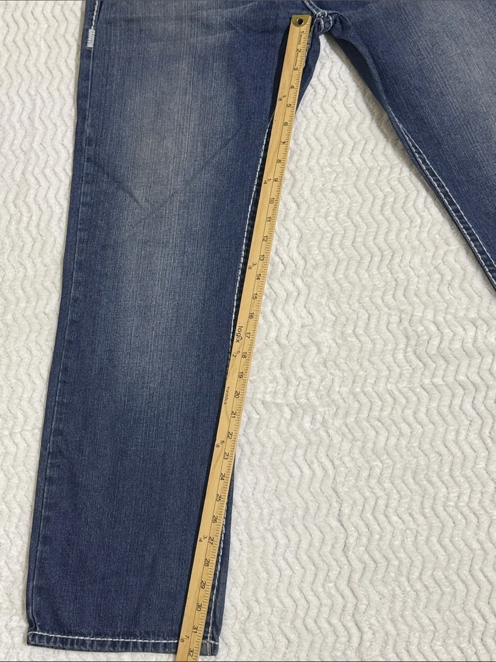 True Religion Joey Super T Denim Jeans Size 36 Embroidery Made in USA